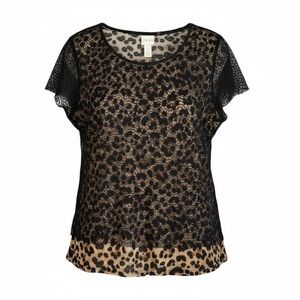 ✨ Chico’s Leopard Lace Overlay Top – Size 1 (M / 8–10) ✨